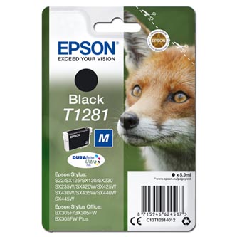 Epson originál ink C13T12814012, T1281, black, 5,9ml, Epson Stylus S22, SX125, 420W, 425W, Stylus Office BX305