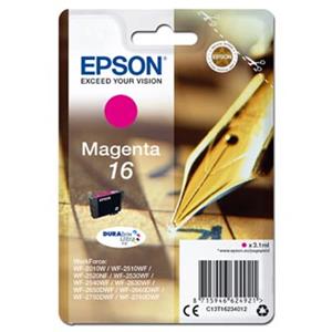 Epson originál ink C13T16234012, T162340, magenta, 3.1ml, Epson WorkForce WF-2540WF, WF-2530WF, WF-2520NF, WF-2010