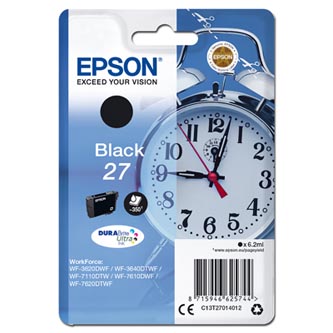 Epson originál ink C13T27014012, 27, black, 6,2ml, Epson WF-3620, 3640, 7110, 7610, 7620