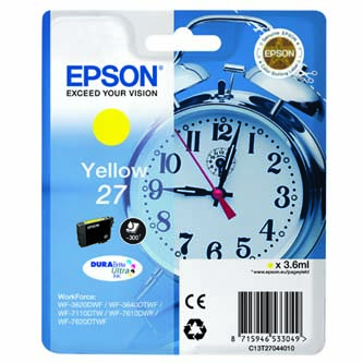 Epson originál ink C13T27044010, 27, yellow, 3,6ml, Epson WF-3620, 3640, 7110, 7610, 7620