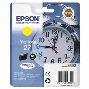 Epson originál ink C13T27044010, 27, yellow, 3,6ml, Epson WF-3620, 3640, 7110, 7610, 7620