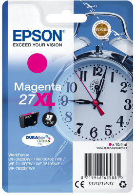 Epson originál ink C13T27134012, 27XL, magenta, 10,4ml