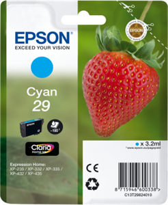 Epson originál ink C13T29824012, T29, cyan, 3,2ml