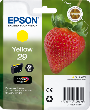 Epson originál ink C13T29844012, T29, yellow, 3,2ml