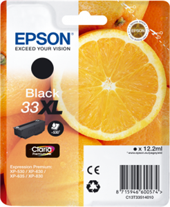 Epson originál ink C13T33514012, T33XL 33XL, black, 12,2ml, Epson Expression Home a Premium XP-530,630,635,830