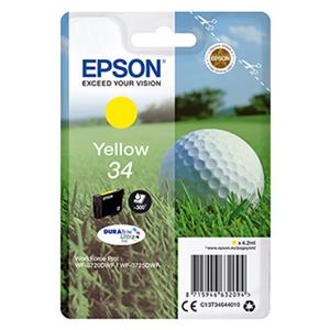 Epson originál ink C13T34644020, T346440, yellow, s ochranou, 4.2ml, Epson WF-3720DWF, 3725DWF