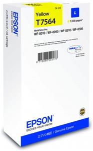 Epson originál ink C13T756440, T7564, L, yellow, 1500str., 14ml, 1ks, Epson WorkForce Pro WF-8590DWF