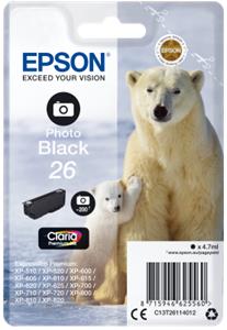 Epson Photo Black 26 Singlepack Claria Premium Ink