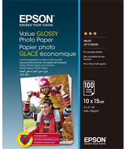 Epson Value Glossy Photo Paper A6, C13S400039, foto papier, lesklý, biely, 10x15cm, 183 g/m2, 100 ks, atramentový