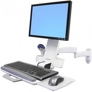 Ergotron 200 Series, nástenný držiak pre monitor, klávesnicu + myš, 24", biely
