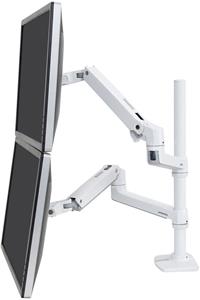 Ergotron LX držiak na 2 monitory, vysoká tyč, do 40", biely