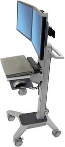 ERGOTRON Neo-Flex® Dual WideView WorkSpace, pojízdný multifunkční vozík, uchycení pro dva monitory