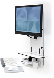 Ergotron Patient Room,systém držiakov na stenu,monitor  klávesnicu, myš, prac.plochu, biela