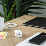 ERPOWER nabíjačka 65W, 2x USB-C, Dual Mini GaN, Biela