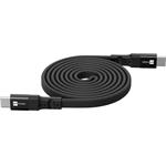 ERPOWER, Plochý magnetický kábel USB-C na USB-C 1,5 m, PD 100W, čierny