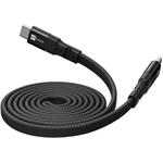 ERPOWER, Plochý magnetický kábel USB-C na USB-C 1,5 m, PD 100W, čierny