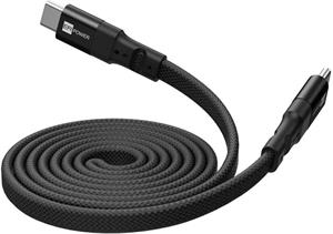 ERPOWER, Plochý magnetický kábel USB-C na USB-C 1,5 m, PD 100W, čierny