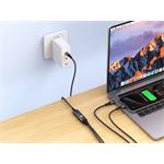 ERPOWER, USB-C SPLITTER, 1.5m, 100W, čierny