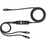 ERPOWER, USB-C SPLITTER, 1.5m, 100W, čierny