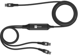 ERPOWER, USB-C SPLITTER, 1.5m, 100W, čierny