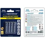 Esperanza alkalická AAA batéria, 4 ks blister