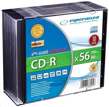 Esperanza CD-R slim jewel 700MB 56x Silver 1ks