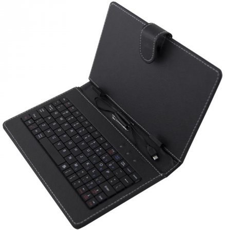 Esperanza EK127 MADERA klávesnica+puzdro pre tablet 7.85/8,USB, eko koža, čierne