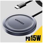 Essager magnetická bezdrôtová nabíjačka Qi2, 15W, sivá