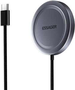 Essager magnetická bezdrôtová nabíjačka Qi2, 15W, sivá