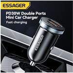 Essager Mini USB-A/USB-C autonabíjačka, 30W