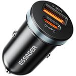 Essager Mini USB-A/USB-C autonabíjačka, 30W