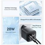 Essager nabíjačka, 20W, GaN, USB-C + USB-A