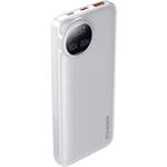 Essager powerbanka s digitálnym displejom a integrovaným káblom, 10000mAh, 22,5W, biela