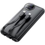 Essager powerbanka s digitálnym displejom a integrovaným káblom, 20000mAh, 22,5W, čierna