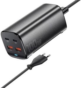 Essager stolová nabíjačka, 100W, GaN, 2xUSB-C + 2xUSB-A