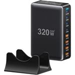 Essager stolová nabíjačka, 320W, GaN, 4xUSB-C + 4xUSB-A
