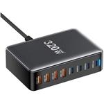 Essager stolová nabíjačka, 320W, GaN, 4xUSB-C + 4xUSB-A