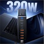 Essager stolová nabíjačka, 320W, GaN, 4xUSB-C + 4xUSB-A