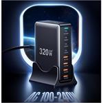 Essager stolová nabíjačka, 320W, GaN, 4xUSB-C + 4xUSB-A