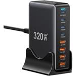 Essager stolová nabíjačka, 320W, GaN, 4xUSB-C + 4xUSB-A