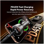 Essager super rýchla USB-A/USB-C autonabíjačka s digitálnym displejom, 100W