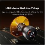 Essager super rýchla USB-A/USB-C autonabíjačka s digitálnym displejom, 100W