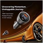 Essager super rýchla USB-A/USB-C autonabíjačka s digitálnym displejom, 100W