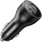 Essager super rýchla USB-A/USB-C autonabíjačka s digitálnym displejom, 100W