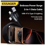 Essager William kábel USB-A na USB-C/Lightning, 3A, 2m