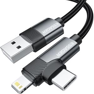 Essager William kábel USB-A na USB-C/Lightning, 3A, 2m