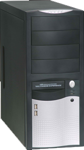Eurocase ML-5410 CAROHO so zdrojom 350W, čiernostrieborná