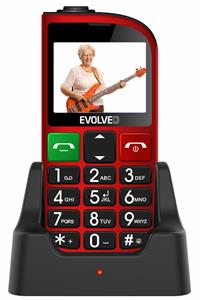 EVOLVEO EasyPhone FM, Dual SIM, červený