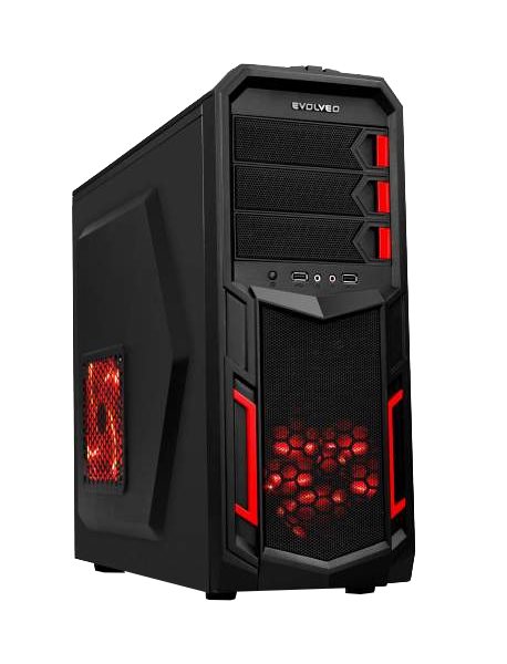 Evolveo K2 case, ATX, USB 3.0 + 2xUSB 2.0 + audio, čierny, bez zdroja
