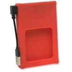 Externý box Manhattan na 2,5" SATA HDD, červený, silikón